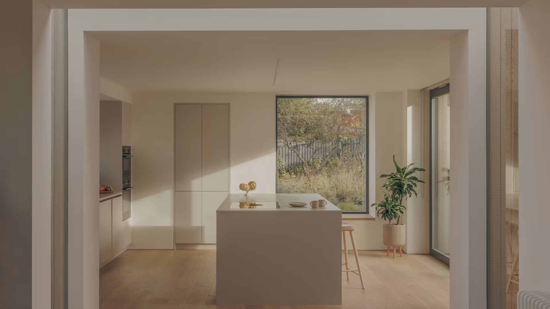 Craiglockhart kitchen opening towards the garden
