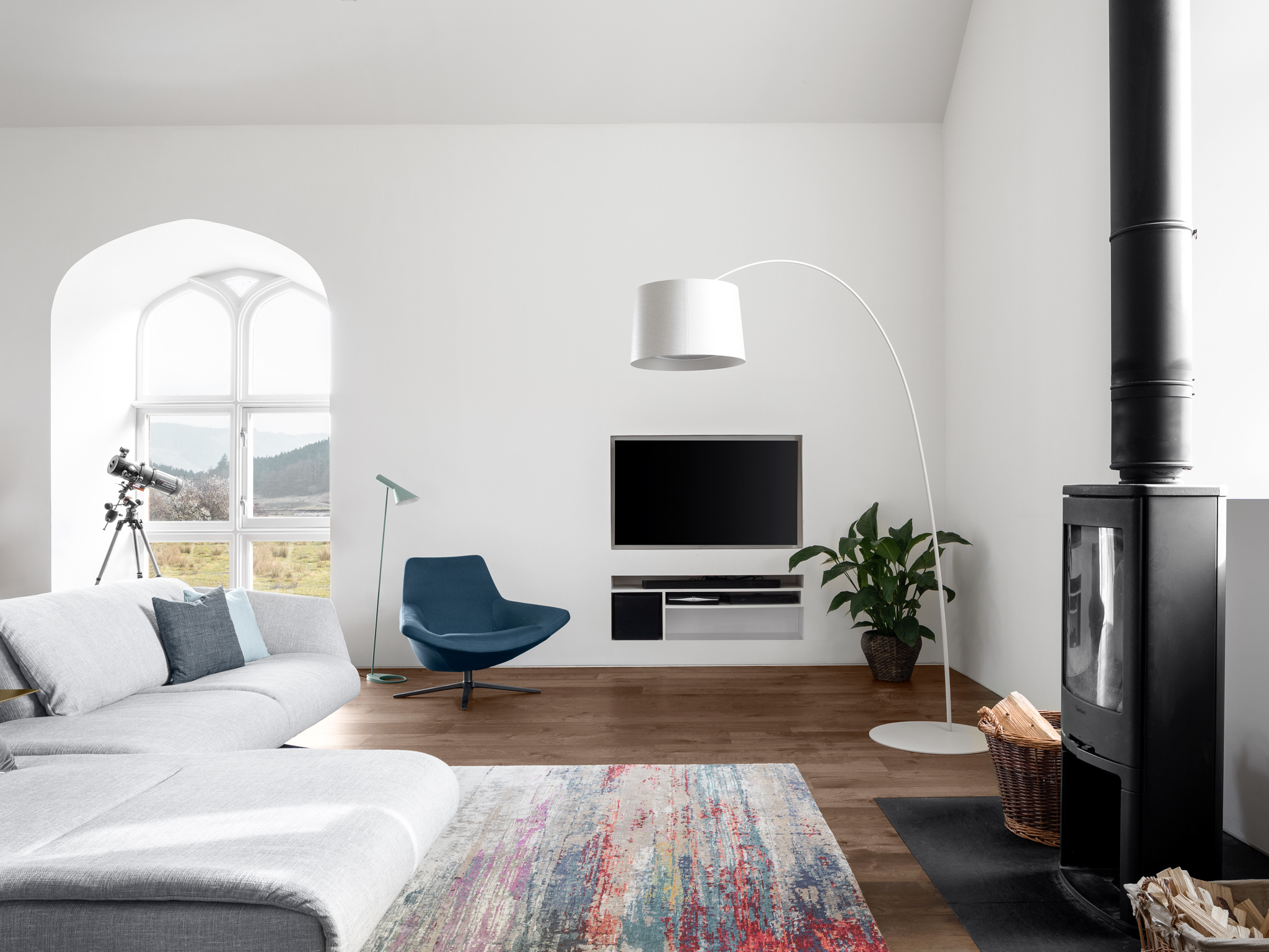 Carnoch Church — sitting room and stove