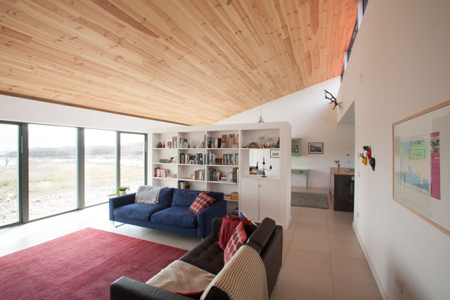 Family House on Skye interior with view shelf 